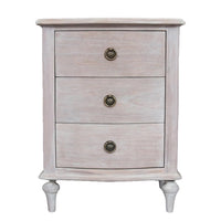 Limewashed Three Drawer Bedside