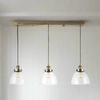 3 Light Pendant Glass Shades W: 102 cm