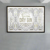 Mirrored Wall Sign "London Dry Gin" 100 x 70 cm