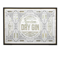 Mirrored Wall Sign "London Dry Gin" 100 x 70 cm