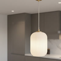 Long Opaque Glass Pendant