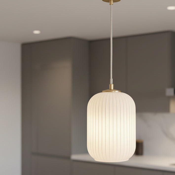 Long Opaque Glass Pendant