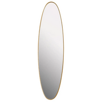 Long Narrow Gilt Oval Mirror 97cm