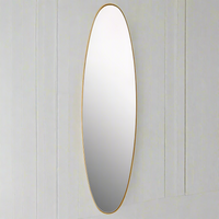 Long Narrow Gilt Oval Mirror 97cm