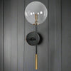 Long Clear Globe Wall Light