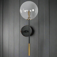 Long Clear Globe Wall Light
