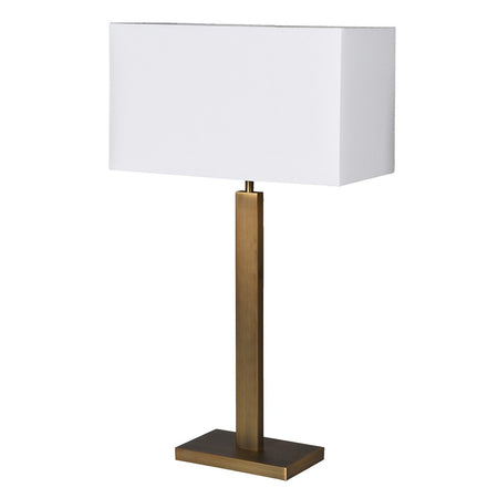 Glass Urn Table Lamp With White Linen Shade 81 cm
