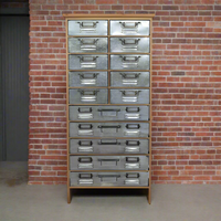 Steel Wood Bank of Drawers 121 cm