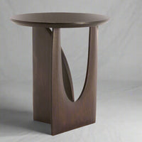 Modern Mango Wood Side Table - Mid-Century Asymmetric Design - CLEARANCE