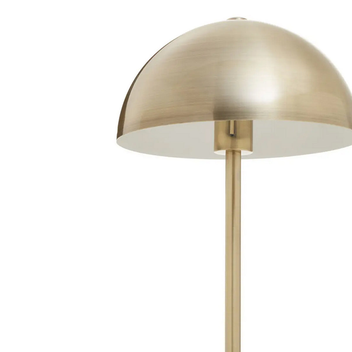 A uniquely different sleek gold table lamp with a marble base.&nbsp; Light shines down and spreads throughout giving a warm glow to your space.&nbsp; This lamp can be used as a desk lamp, or on a console table to add style and illumination to a hall or living room.
