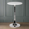 White Marble Table on Chrome Base 63 cm