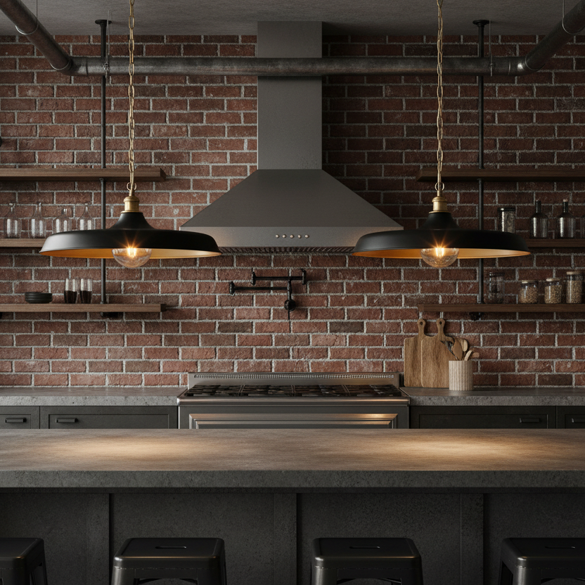 Modern pendant featuring a matt black finish in a chain. This wide disc pendant light is a striking, contemporary lighting fixture that combines sleek design with industrial charm. 