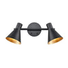 Black Double Wall Light W: 30 cm