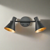 Black Double Wall Light W: 30 cm