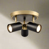 Matt Black & Brushed Brass Flush 3 Light