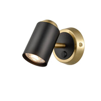 Matt Black & Brushed Brass Wall Light H: 11cm