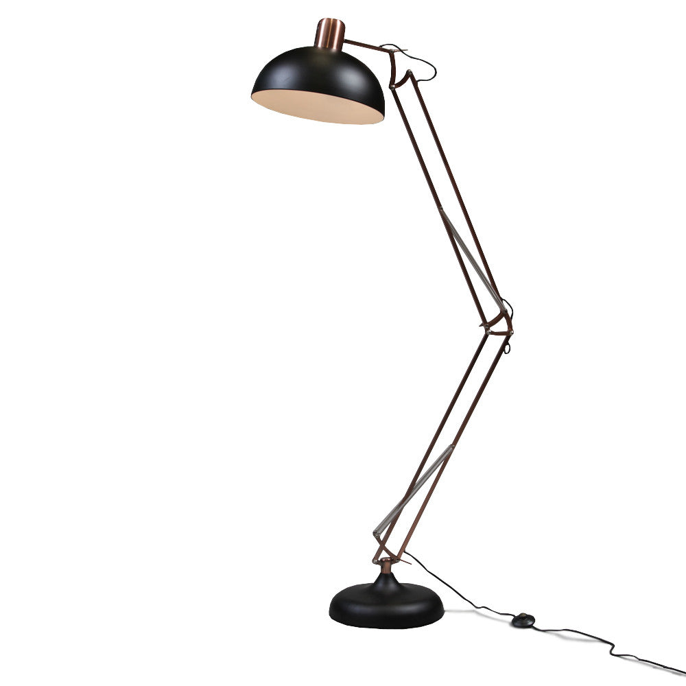 Matt Black/Vintage Copper Arms Floor Lamp, angle Floor lamp, traditional desk style floor light