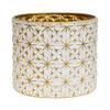 Medium Festive White & Gold Metal Container