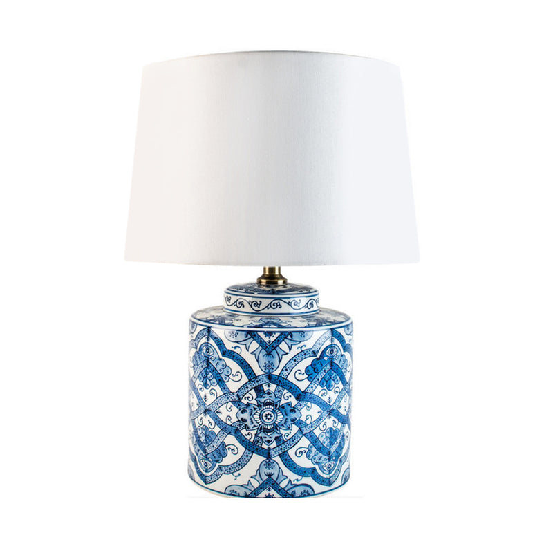 Medium Blue & White Classic Lamp 47 cm