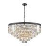 Crystal Prism Chandelier 6 Tier Black 100 cm