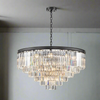 Stunningly beautiful mega crystal prism chandelier on a black iron base,&nbsp; 6 cascading tiers of crystal - what a statement with 30 lights !!!!!


W: 100 cm Min Drop: 80cm Max Drop: 258 cm