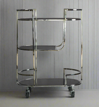 Drinks Trolley - Silver Metal - 80cm