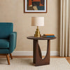 Modern Mango Wood Side Table - Mid-Century Asymmetric Design - CLEARANCE