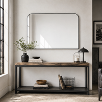 Minimal Black Framed Overmantle Mirror