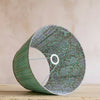 Cotton tapered lamp shade in mint green with pleated exterior and floral patterned interior, ideal for vintage or modern decor in 20cm, 35cm, or 40cm sizes.