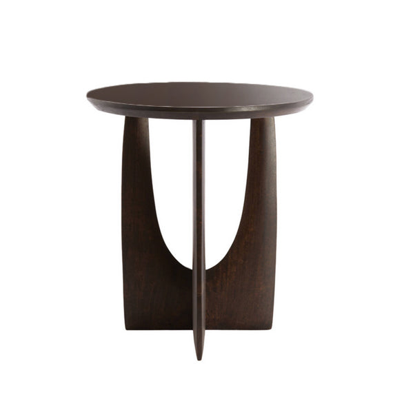 Modern Mango Wood Side Table - Mid-Century Asymmetric Design - CLEARANCE
