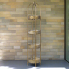 Moroccan 4 Tier Shelf Unit - Gilt Metal - 146cm