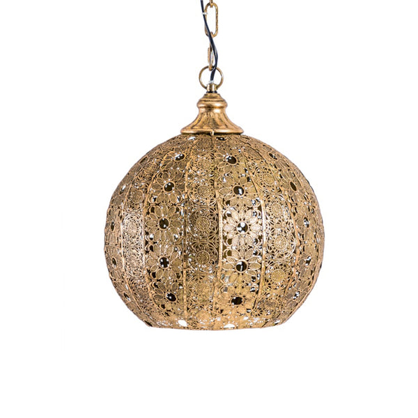 Moroccan Gilt Pierced Globe Ceiling Light - Clearance