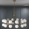 Massive, opaque globe chandelier, 24 globes set around a brushed gold frame, an absolute statement in any room.&nbsp; Lighting is such a fundamental part of any room and this piece sets the tone for your entire home.