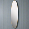 Narrow Gilt Oval Mirror 77cm