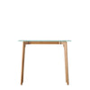 Oak Console Table Glass Top 90 cm