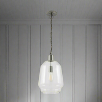 Clear glass pendant with black nickel hardware. A deep nickel finish for that industrial edge. Perfect kitchen or island pendant.