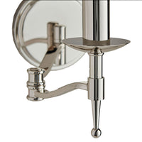 Nickel Flexible Arm Wall Light With Pleated Shade