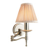 Nickel Flexible Arm Wall Light With Pleated Shade