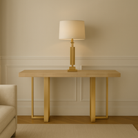 Pale Oak Brushed Gold Console
