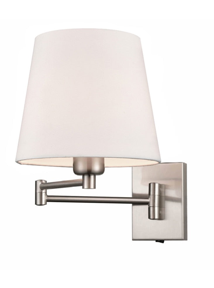 Adjustable Swing Arm Brushed Nickel Wall Light