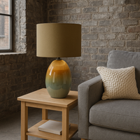 Green Ombre Ceramic Lamp