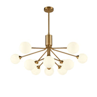 Opaque Globe 12 Ball Light - Brushed Brass