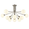 Opaque Globe 12 Ball Light - Satin Nickel