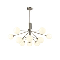 Opaque Globe 12 Ball Light - Satin Nickel