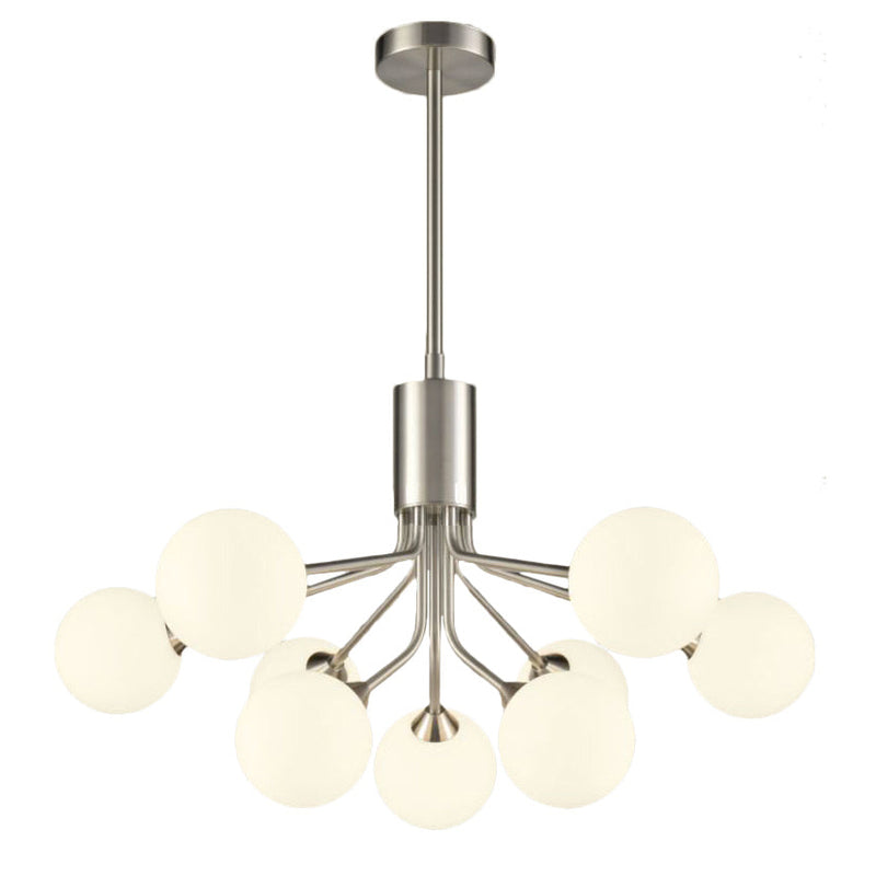 Opaque Globe 9 Ball Light - Satin Nickel