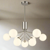 Opaque Globe 9 Ball Light - Satin Nickel