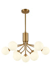 Opaque Globe 9 Ball Light - Brushed Brass