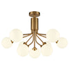 Opaque Globe 9 Ball Light - Brushed Brass