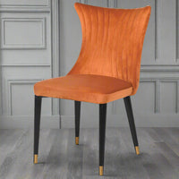 Orange Velvet Dining Chair - 87 cm