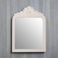 Ornate White Mirror with Crest 110 cm